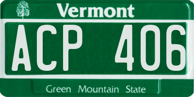 VT license plate ACP406
