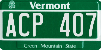 VT license plate ACP407