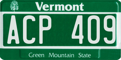 VT license plate ACP409