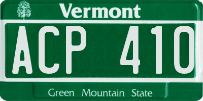 VT license plate ACP410