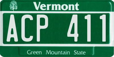 VT license plate ACP411