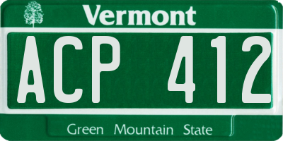 VT license plate ACP412