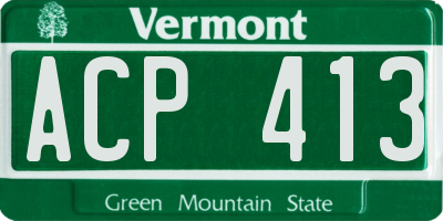 VT license plate ACP413