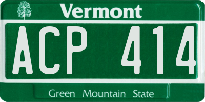VT license plate ACP414