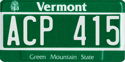 VT license plate ACP415