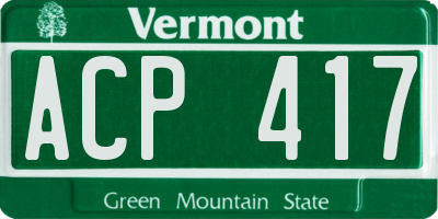 VT license plate ACP417