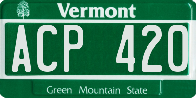 VT license plate ACP420