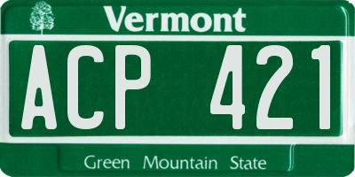 VT license plate ACP421