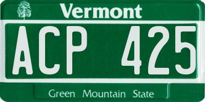 VT license plate ACP425