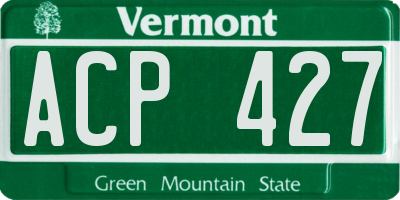 VT license plate ACP427