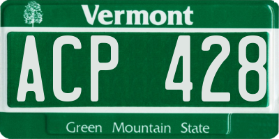 VT license plate ACP428