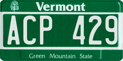 VT license plate ACP429