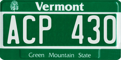 VT license plate ACP430