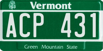 VT license plate ACP431