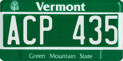 VT license plate ACP435