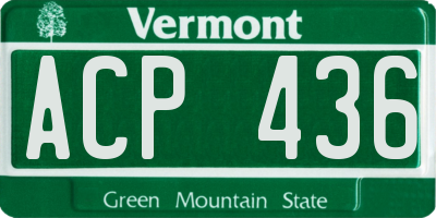 VT license plate ACP436