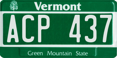 VT license plate ACP437