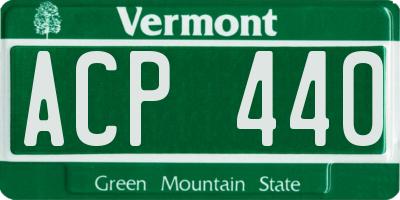 VT license plate ACP440