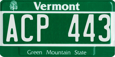 VT license plate ACP443