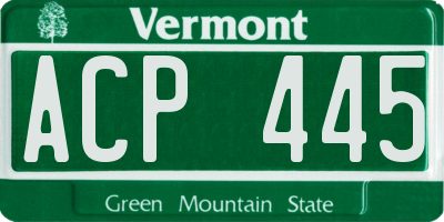 VT license plate ACP445