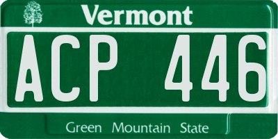 VT license plate ACP446