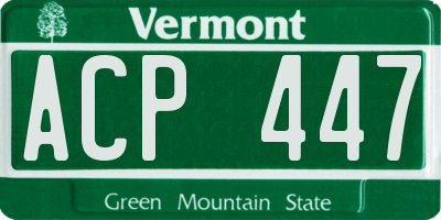 VT license plate ACP447