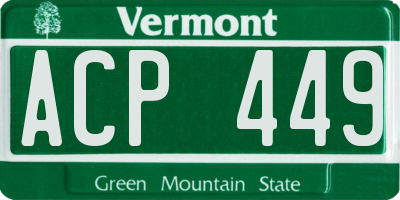 VT license plate ACP449