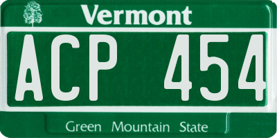 VT license plate ACP454