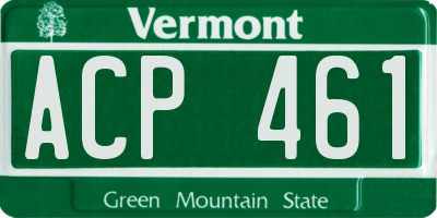 VT license plate ACP461