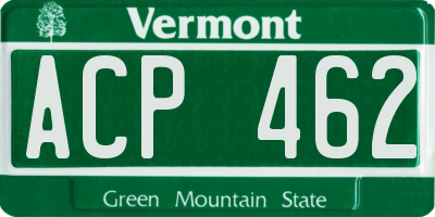 VT license plate ACP462