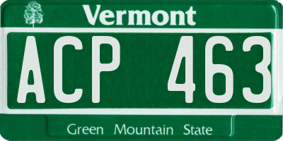 VT license plate ACP463