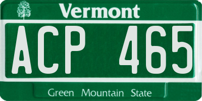 VT license plate ACP465