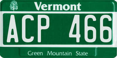 VT license plate ACP466