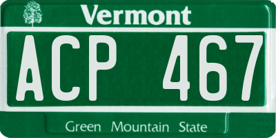 VT license plate ACP467