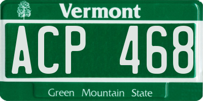 VT license plate ACP468