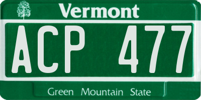 VT license plate ACP477
