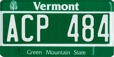 VT license plate ACP484