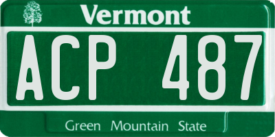VT license plate ACP487