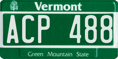 VT license plate ACP488