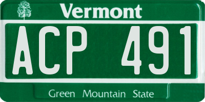 VT license plate ACP491