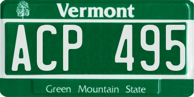 VT license plate ACP495