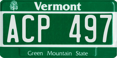 VT license plate ACP497