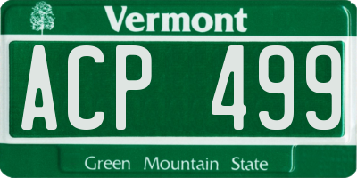 VT license plate ACP499