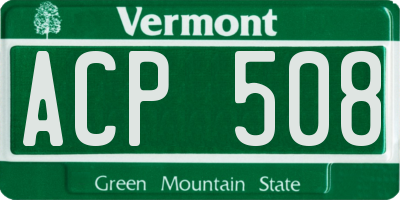 VT license plate ACP508