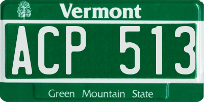 VT license plate ACP513