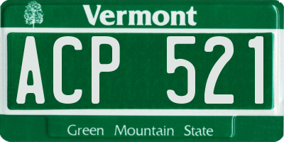 VT license plate ACP521