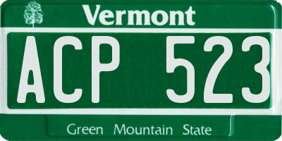 VT license plate ACP523