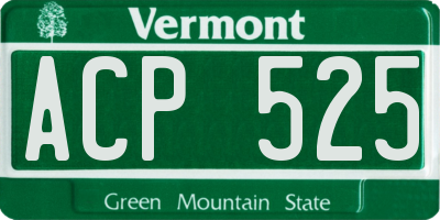 VT license plate ACP525