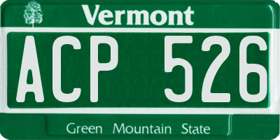VT license plate ACP526