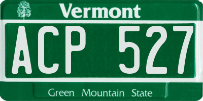 VT license plate ACP527